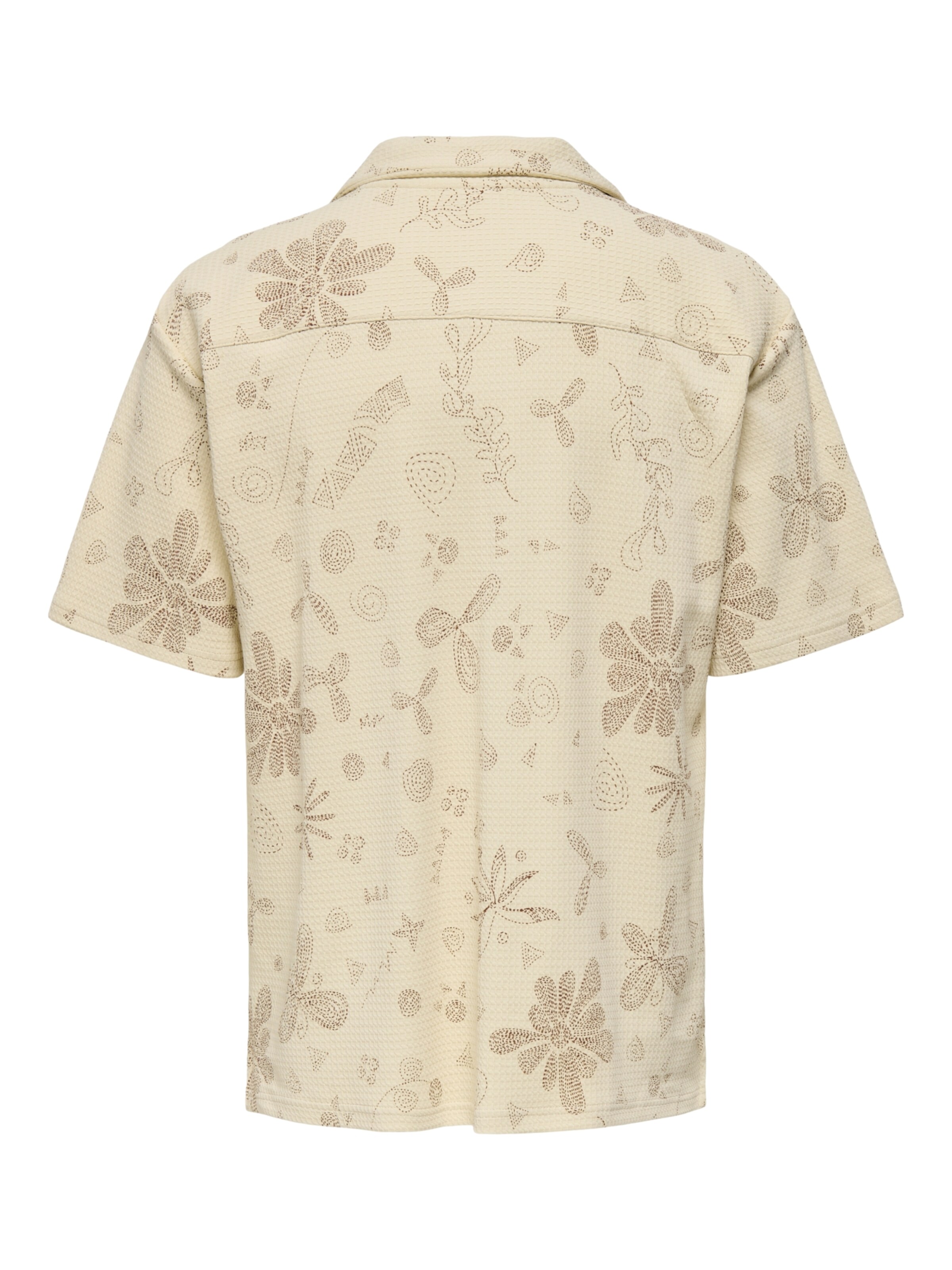 Only & Sons Comfort fit Button Up Shirt 'Baggio' in Beige