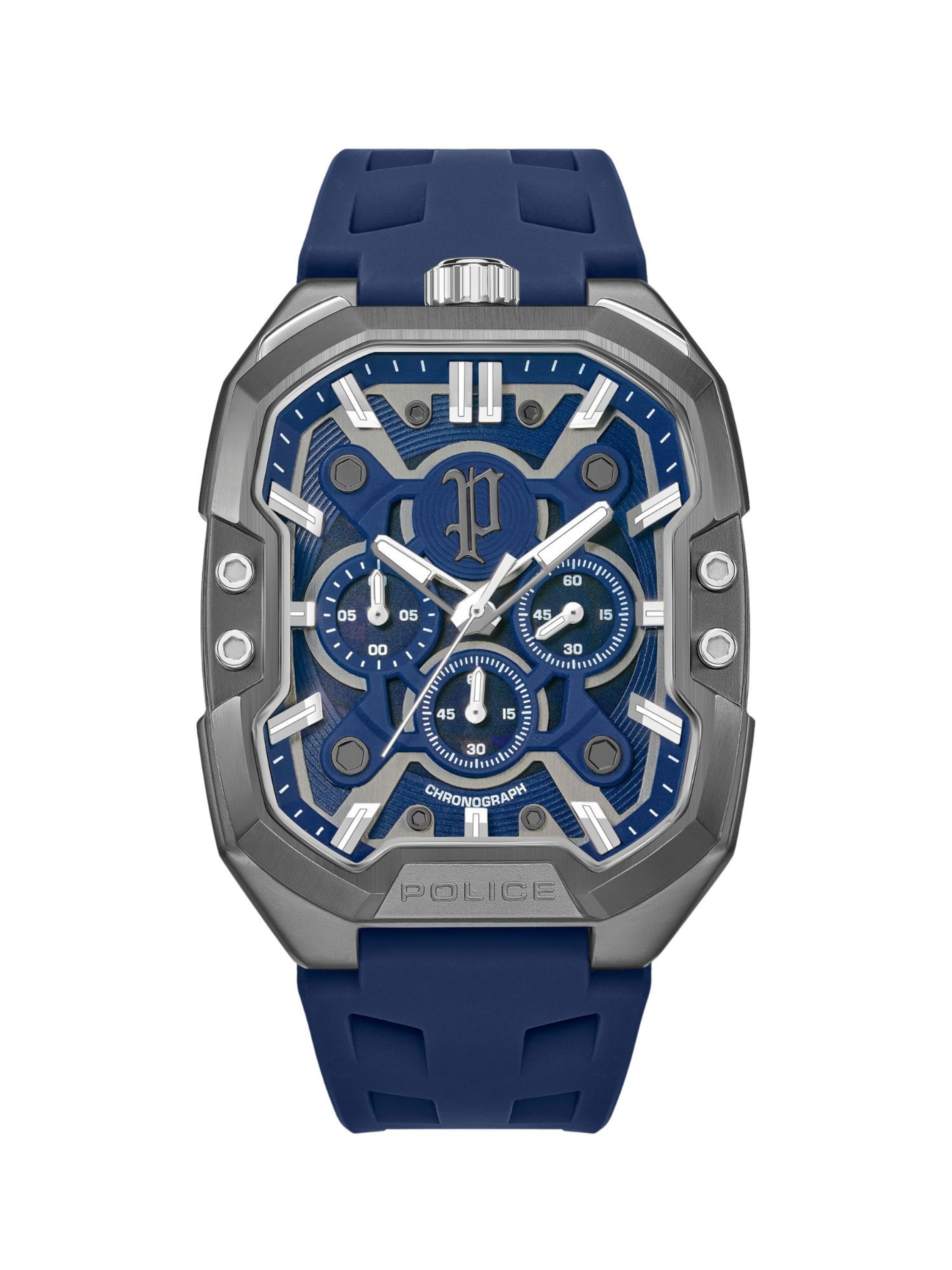 POLICE Quarzuhr ' Bullhead ' in Blau: Vorderseite
