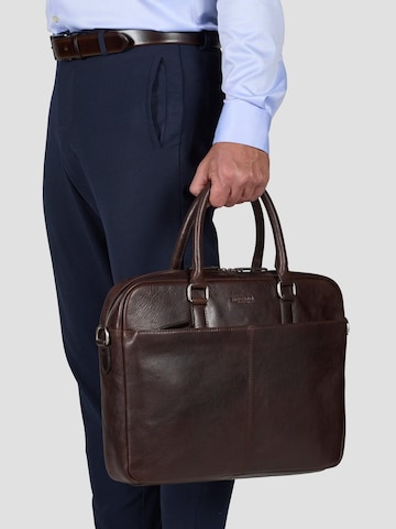 Howard London - Bolsa para portátil en marrón: frente
