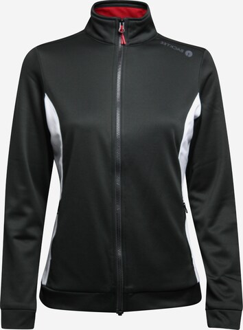 Backtee Zip-Up Hoodie in Black: front