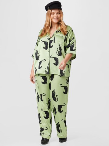 River Island Plus Pajama Shirt in Green