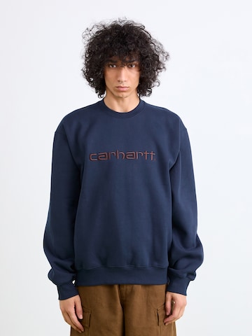 Bluză de molton de la Carhartt WIP pe albastru: față
