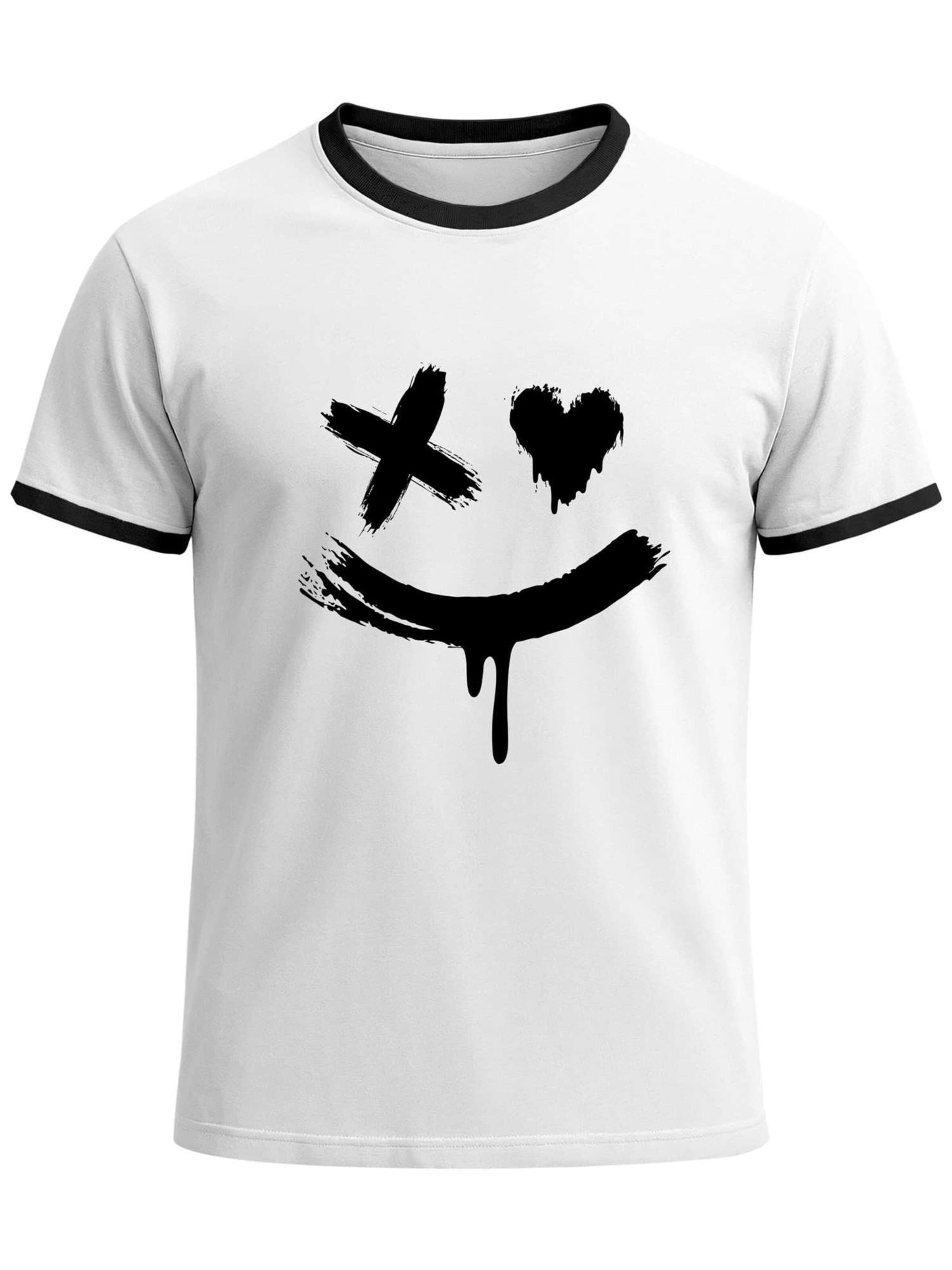 Neverless Shirt 'Creepy Smile' in White: front