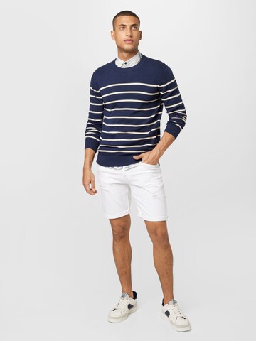 Pull-over 'Brice' !Solid en bleu