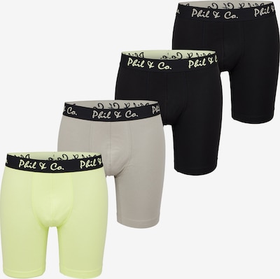 Phil & Co. Berlin Boxers ' Long Boxer ' en citron vert / gris / noir, Vue avec produit