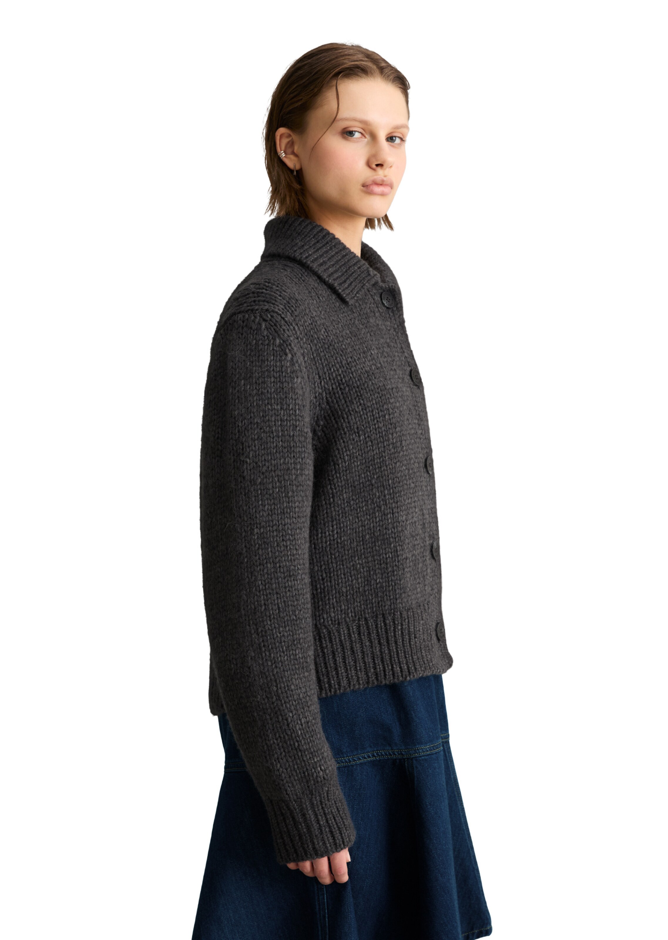 Marc O'Polo DENIM Gebreid vest in Grijs