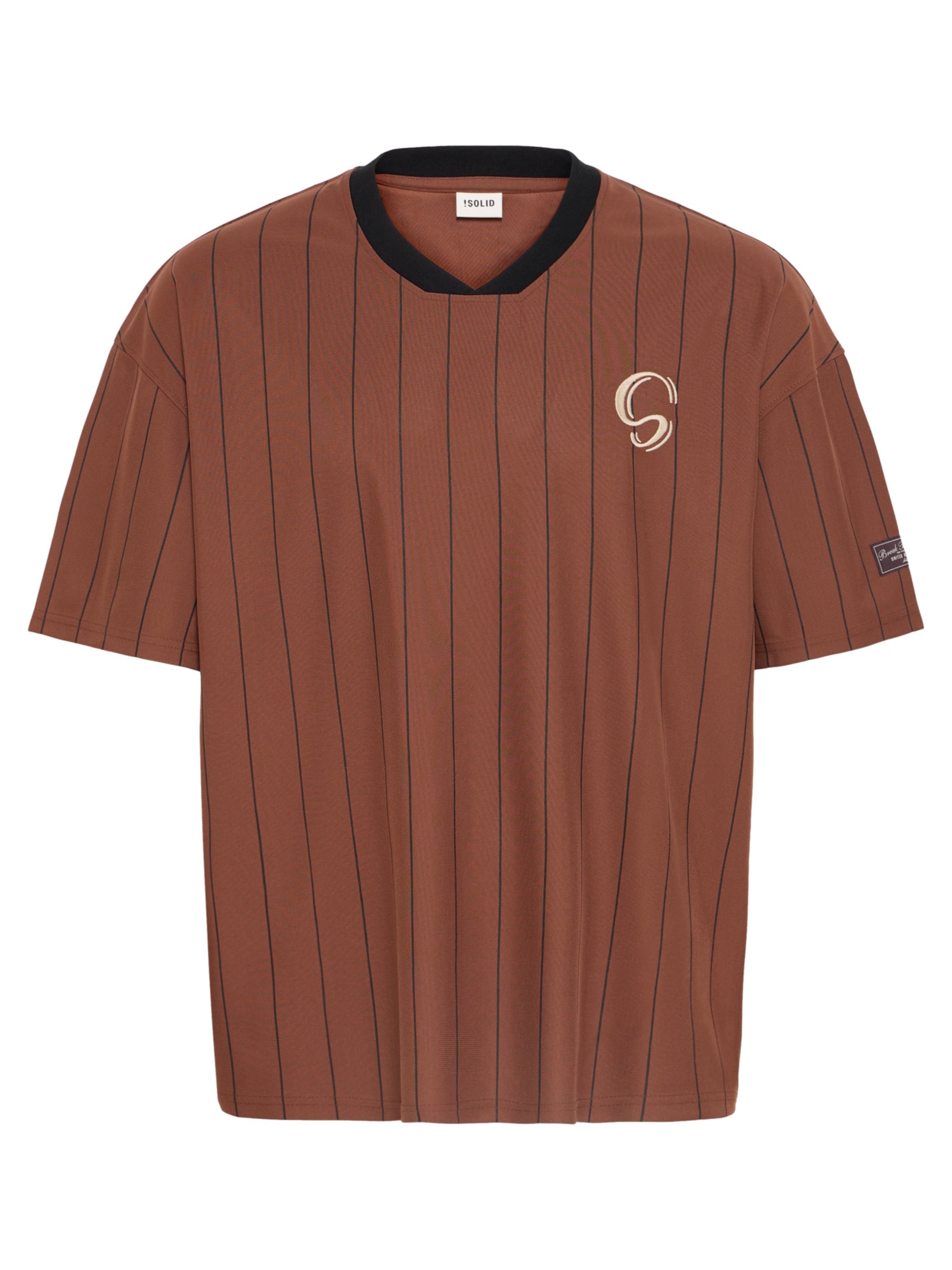 Maglietta 'Sean' !Solid di colore marrone / nero, Visualizzazione prodotti