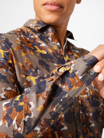 CINQUE Regular fit Button Up Shirt 'SPOTY' in Brown