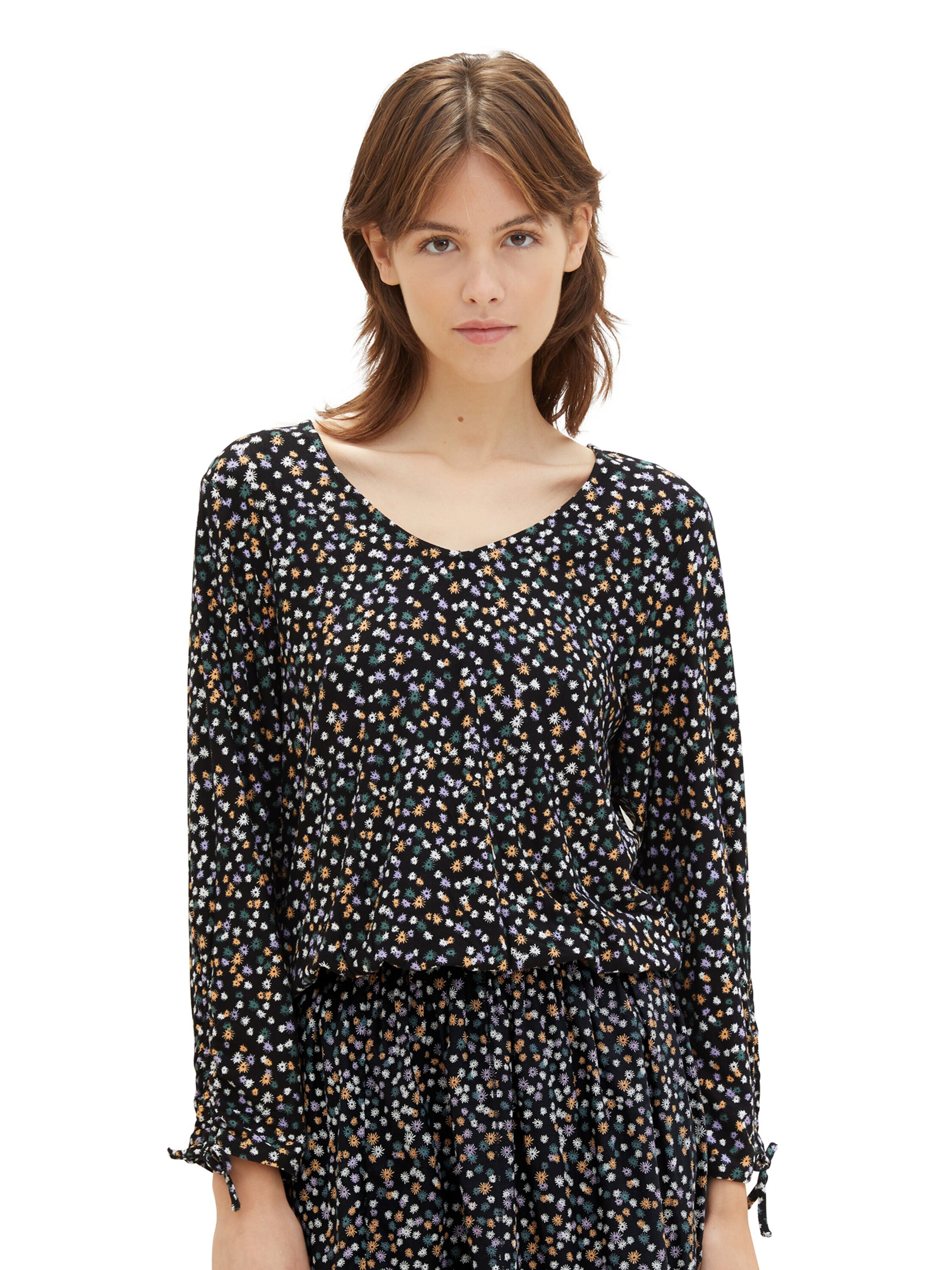 melns TOM TAILOR DENIM T-Krekls: no priekšpuses