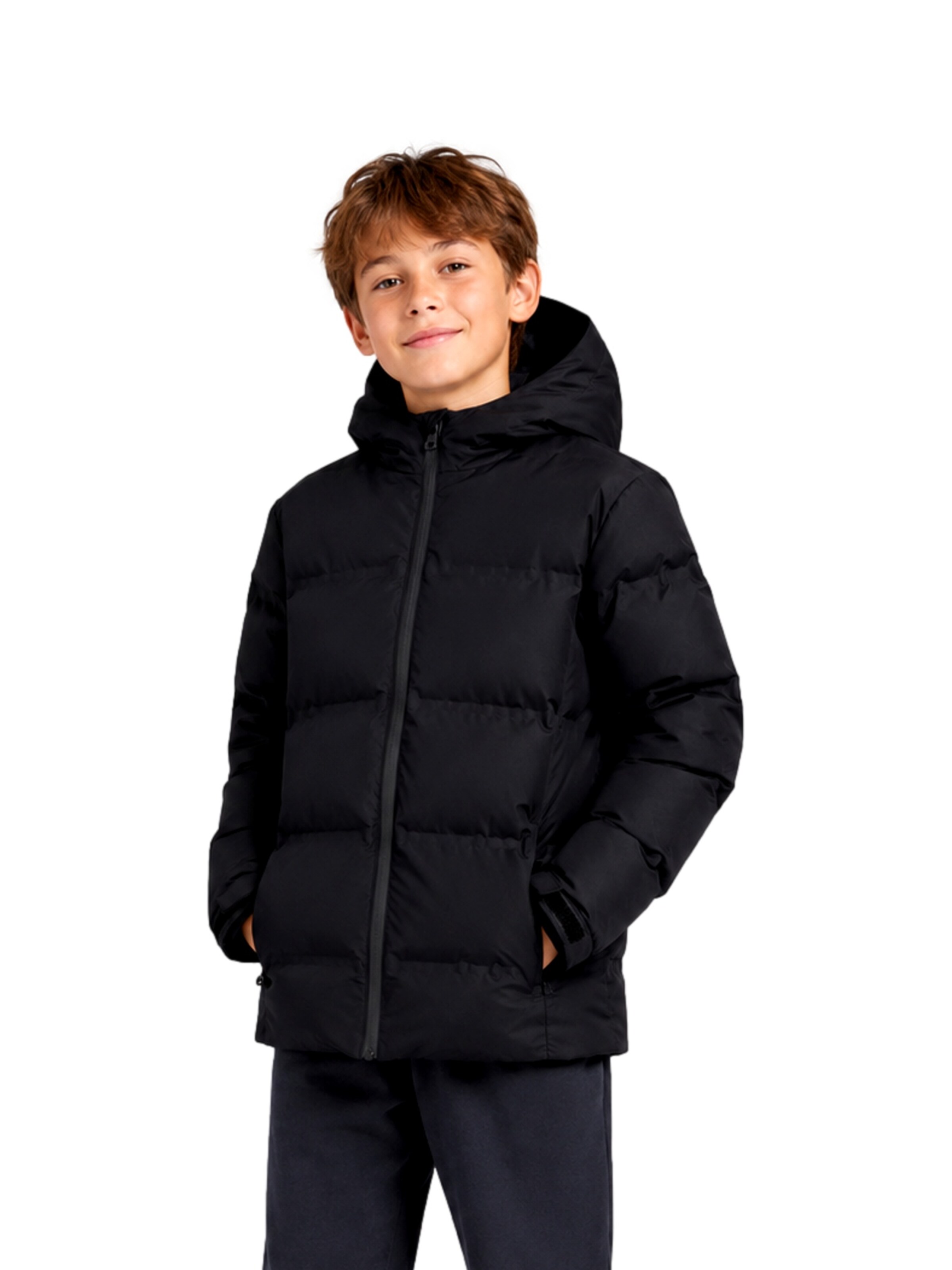 Jack & Jones Junior - Chaqueta de invierno 'JJSage' en negro: frente