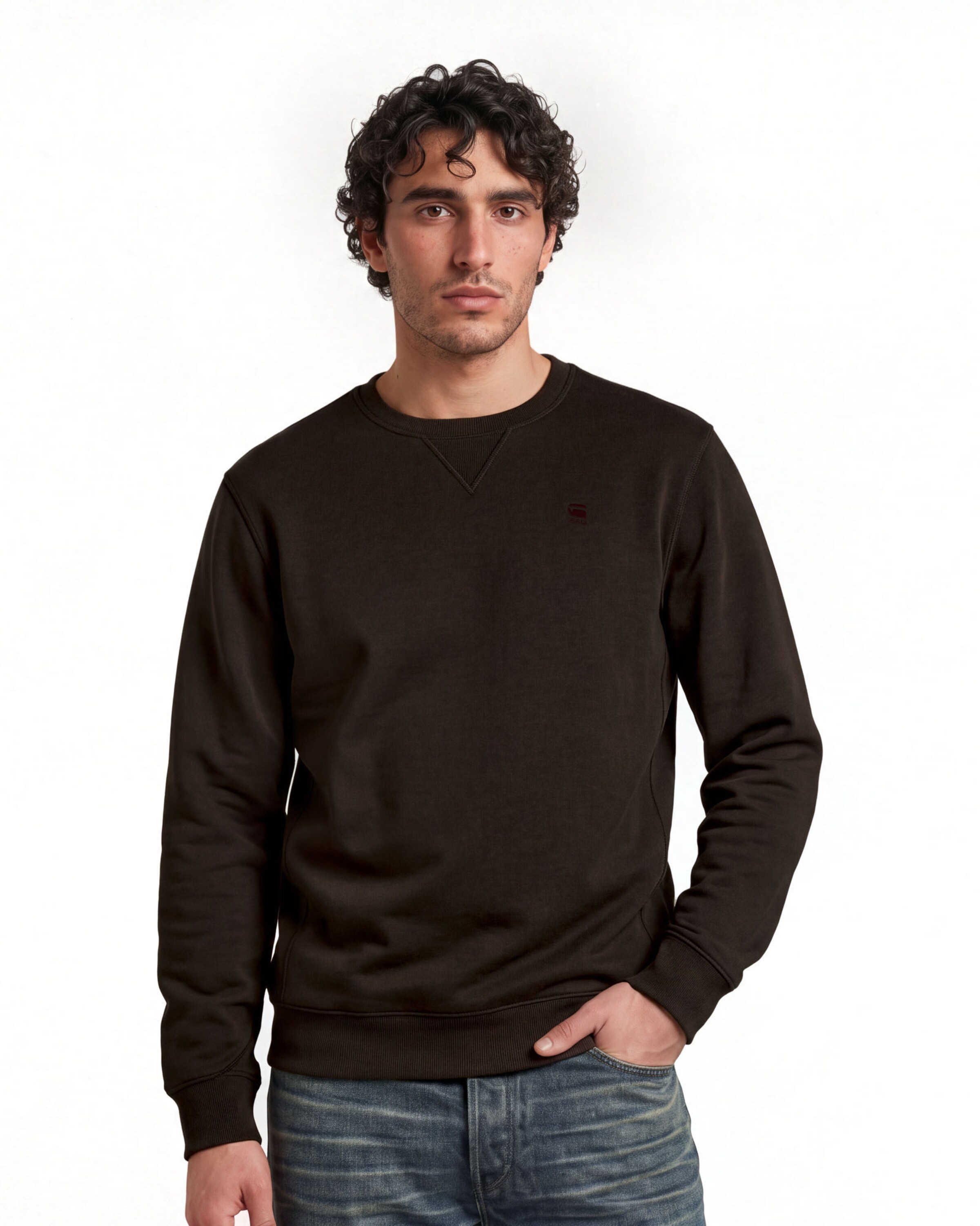 G-STAR Sweatshirt 'Premium Core' in Bruin: voorkant