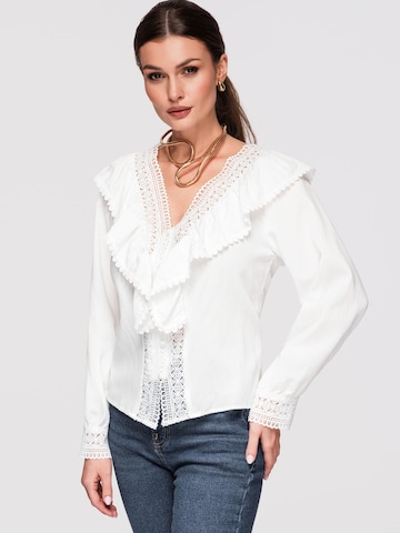 Ombre - Blusa en blanco: frente