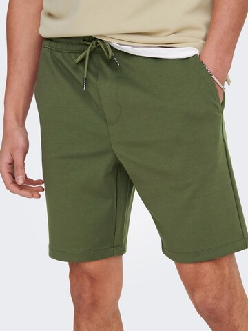 Only & Sons Regular Trousers 'Linus' in Green