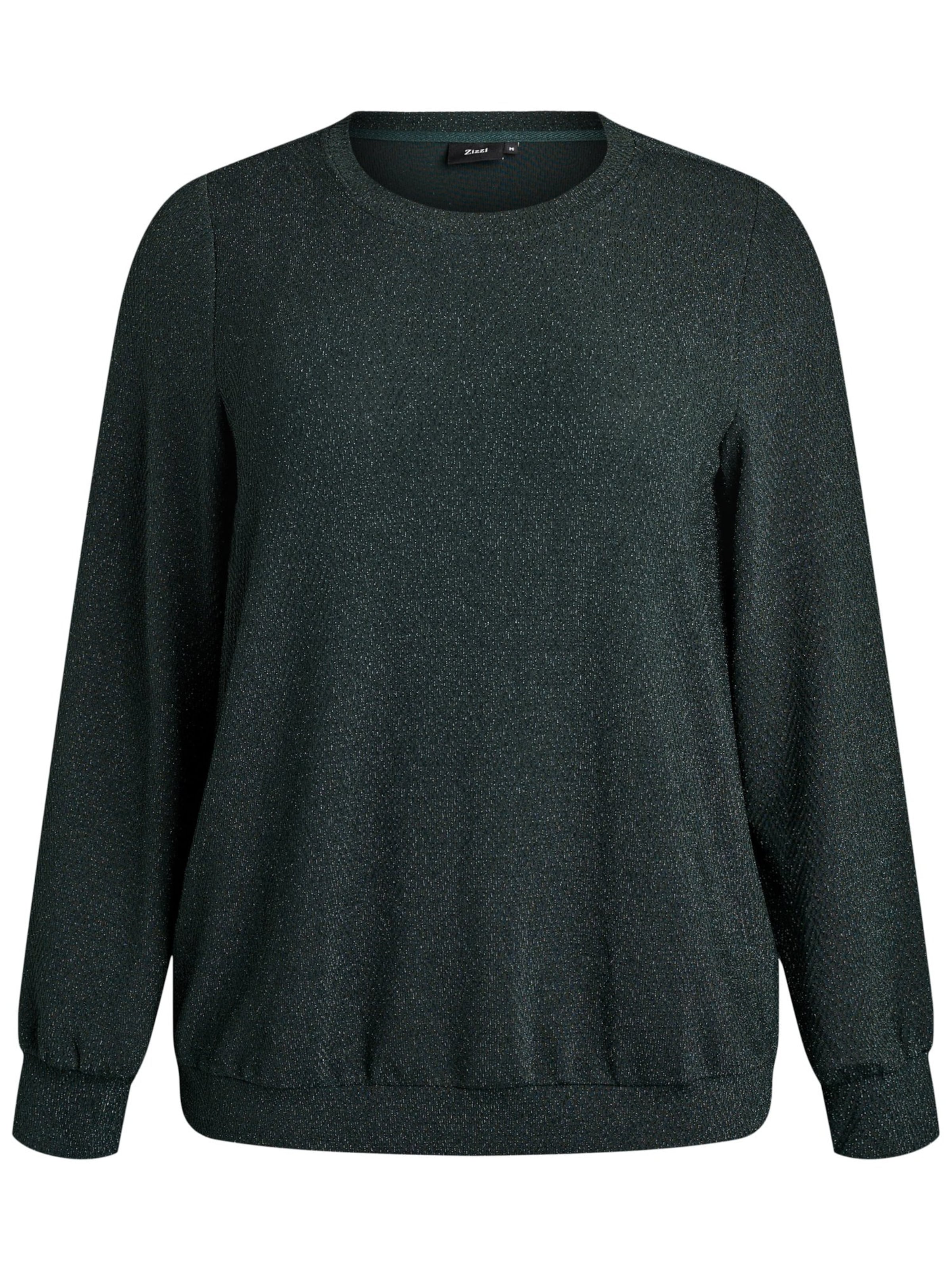 Zizzi Blouse 'Cadiana' in de kleur Donkergroen, Productweergave