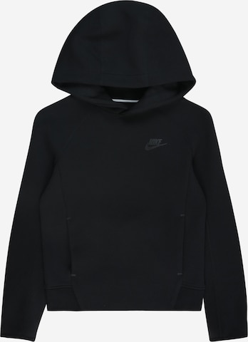 Nike Sportswear Majica 'TECH FLEECE' | črna barva: sprednja stran