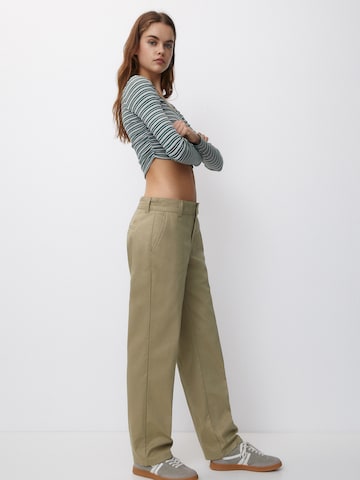 Loosefit Pantalon à plis Pull&Bear en beige