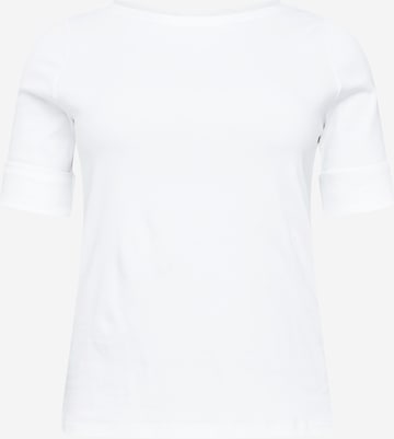 Lauren Ralph Lauren Plus Μπλουζάκι σε λευκό: μπροστά