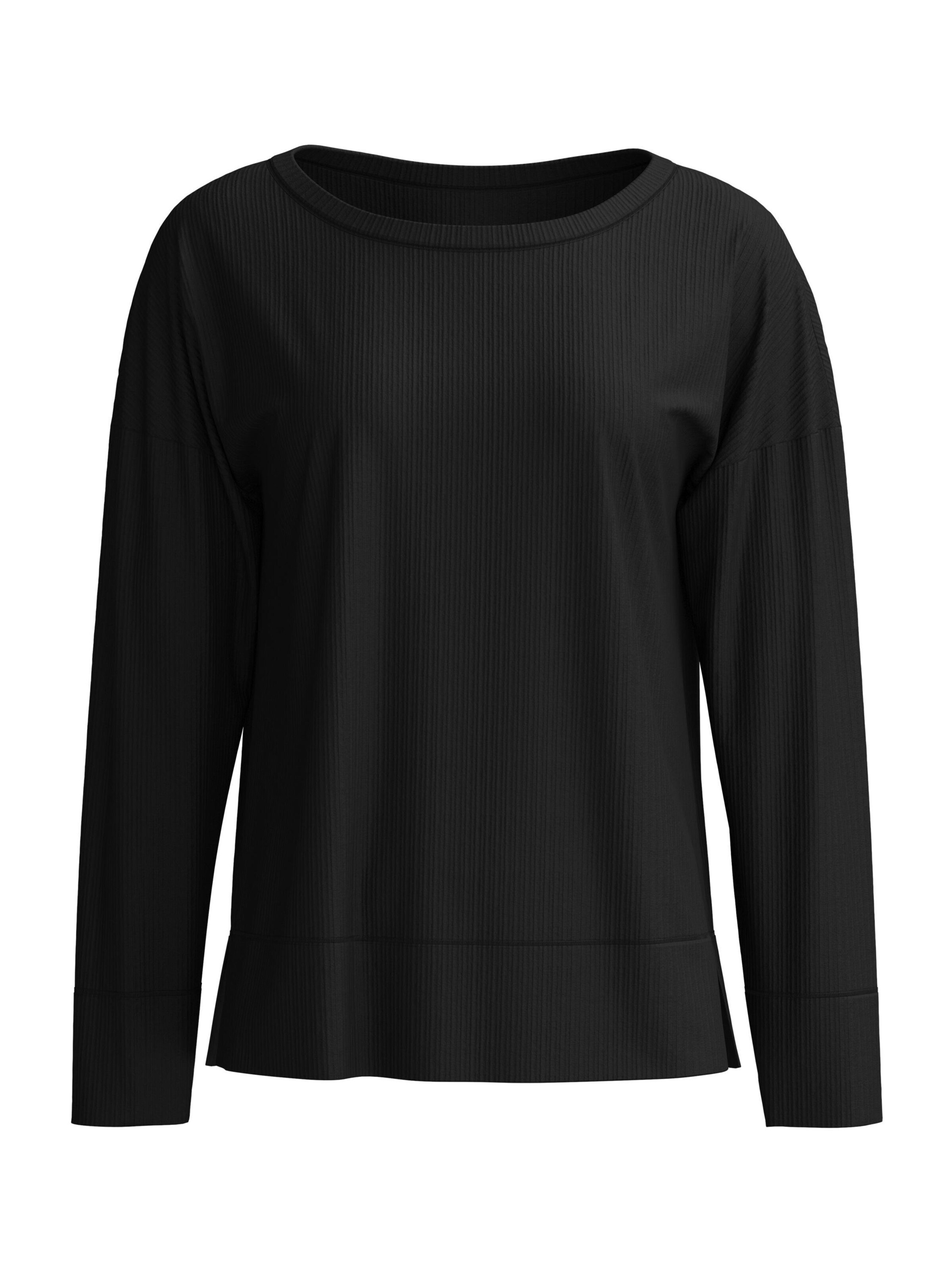 CALIDA Slaapshirt 'Feminine Lounge' in Zwart: voorkant