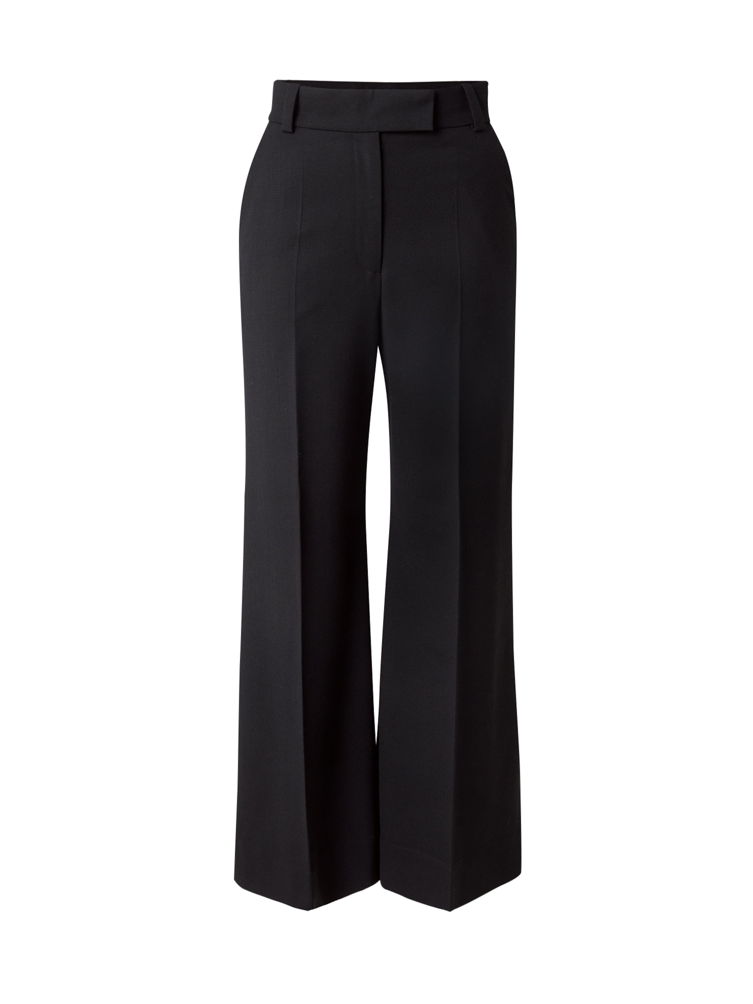 & Other Stories Flared Παντελόνι με τσάκιση σε μαύρο: μπροστά