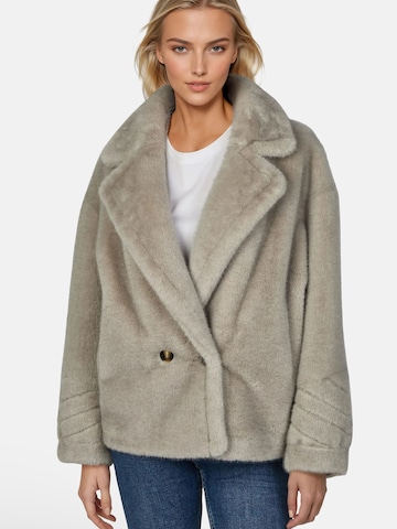 White Label Damenjacke aus softem Webpelz, Länge Gr. 38: ca.64 cm in Grau: Vorderseite