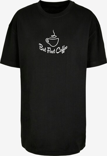 Merchcode T-shirt oversize 'But First Coffee' en noir / blanc, Vue avec produit