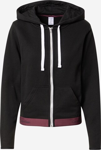 Calvin Klein Underwear Zip-Up Hoodie in Black: front