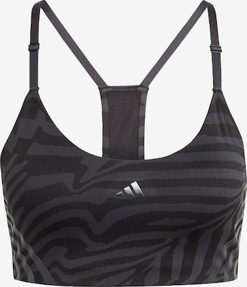 ADIDAS PERFORMANCE Low Support Sports Bra 'Aeroimpact Light-Support Jacquard 3-Stripes' in Grey: front