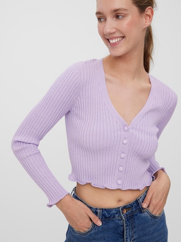 VERO MODA Knit Cardigan 'Fibly' in Purple