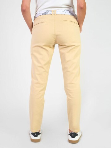 Coupe slim Pantalon chino Le Temps Des Cerises en beige
