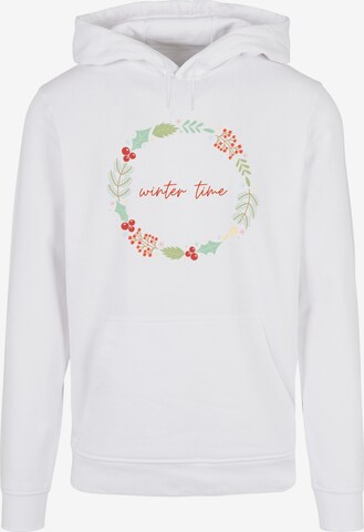 Sweat-shirt 'Winter Time' F4NT4STIC en blanc : devant