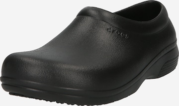 Crocs Classic Flats 'On The Clock Work' in Black: front