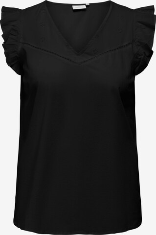 ONLY Carmakoma - Blusa 'Chalinos' en negro: frente