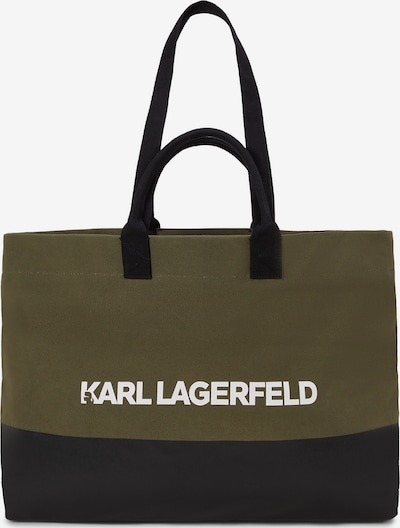Karl Lagerfeld Shopper torba 'ESSENTIAL' veličine One Size u maslinasta / crna / bijela, Pregled proizvoda
