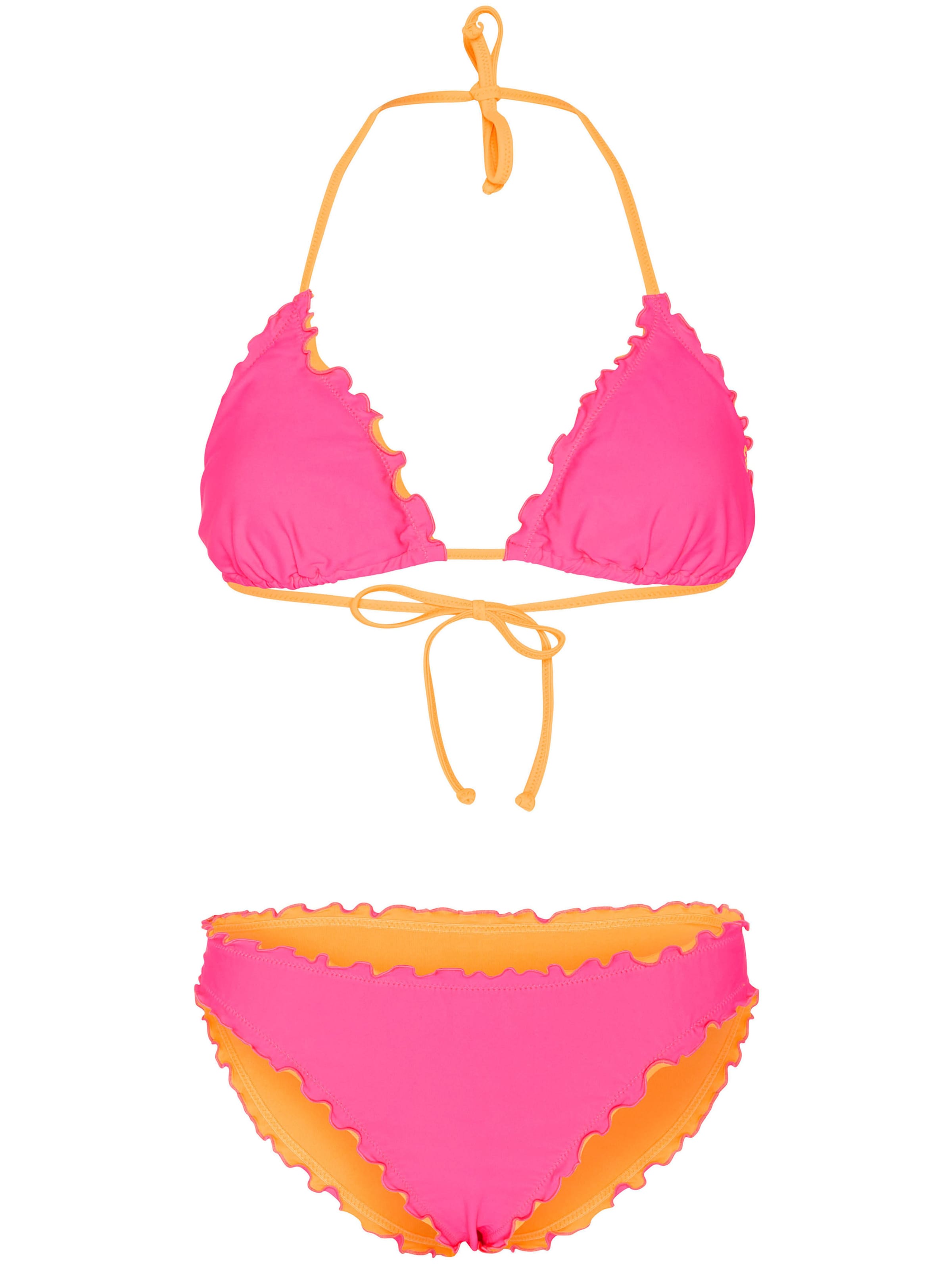 CHIEMSEE Triangle Bikini ' mit Wellenkante ' in Pink: front