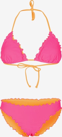 CHIEMSEE Triangle Bikini ' mit Wellenkante ' in Pink: front