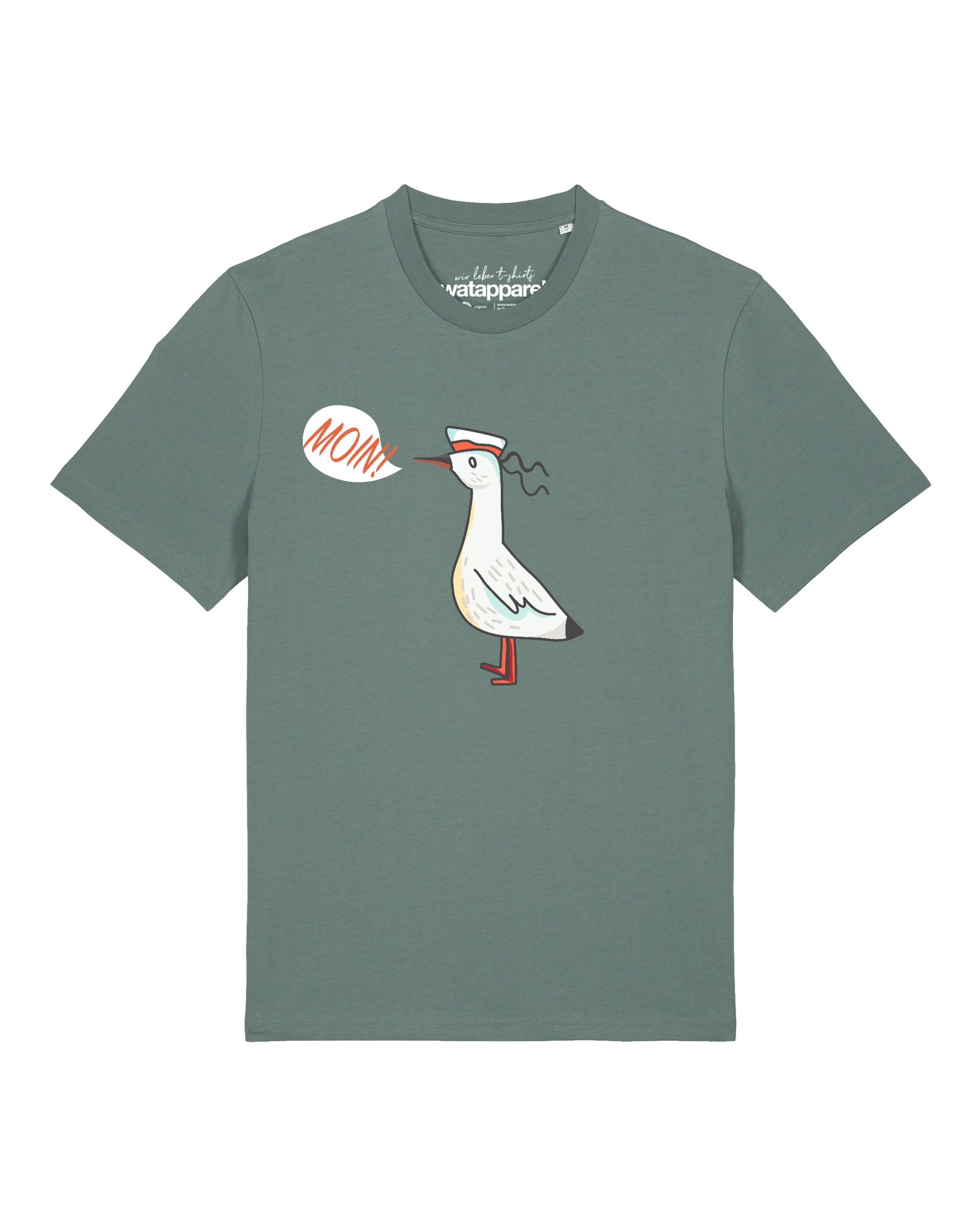 Watapparel Shirt 'Moin Seagull' in Groen: voorkant