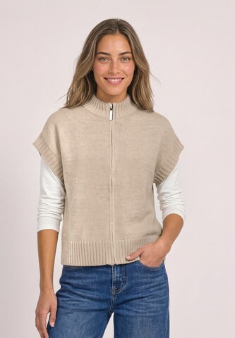STREET ONE Knit Cardigan in Beige: front