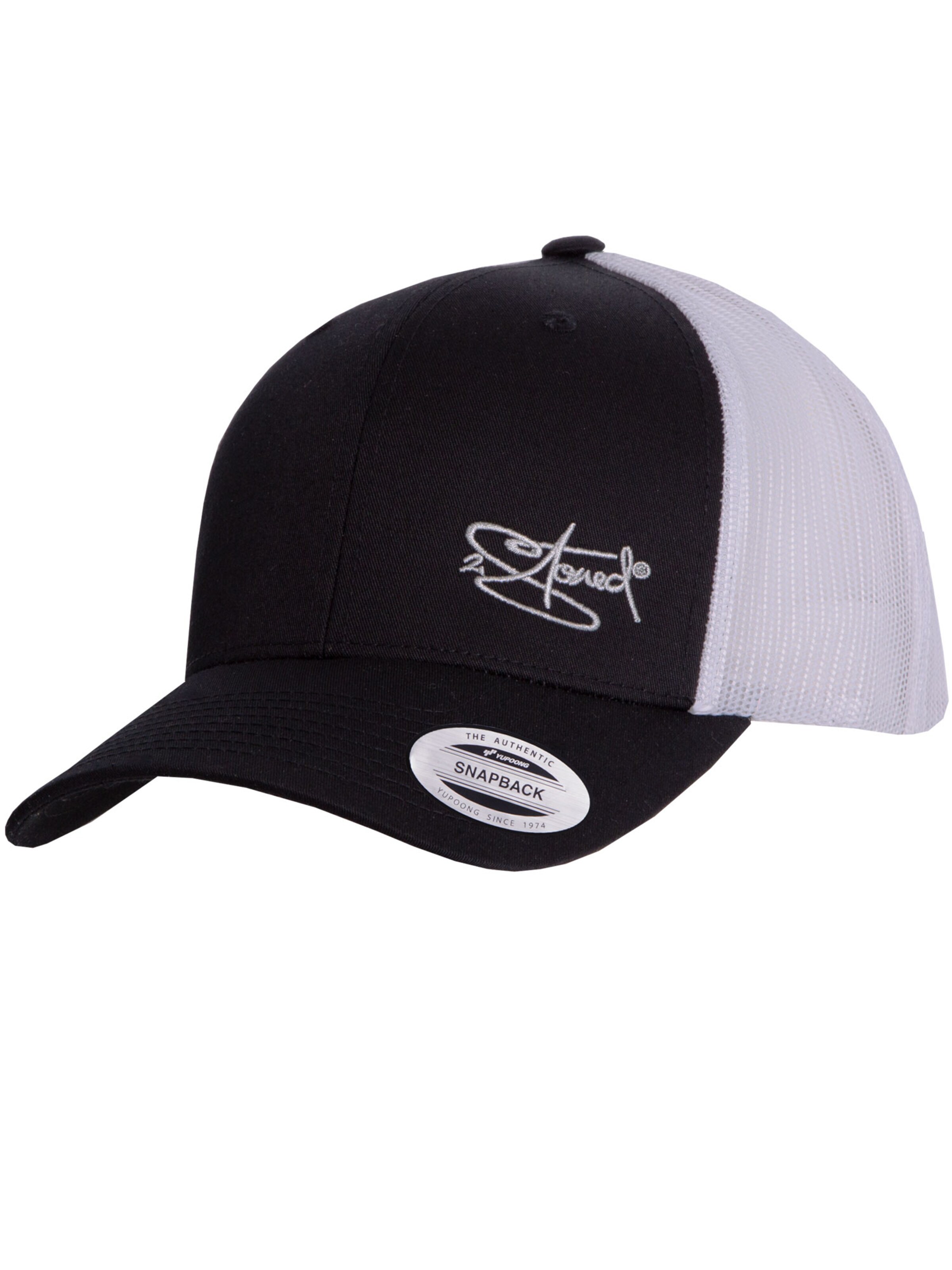 2Stoned Cap 'Flexfit Trucker Retro 2-Tone' in White: front