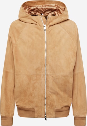 Giacca di pelle sales beige