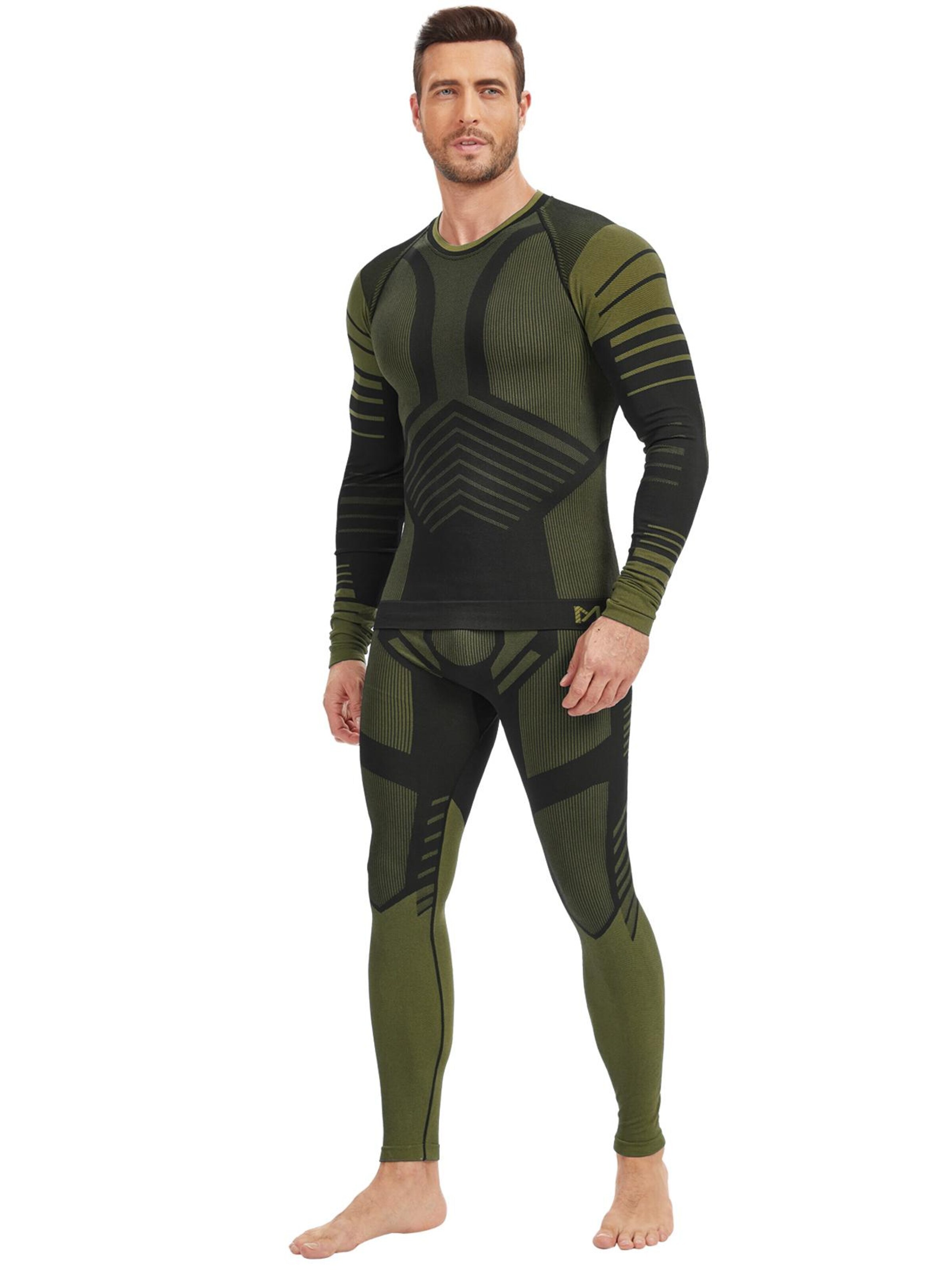 MEETWEE Base Layer 'Seamless Thermal Underwear'‌‌‌‌ in Grün: Vorderseite