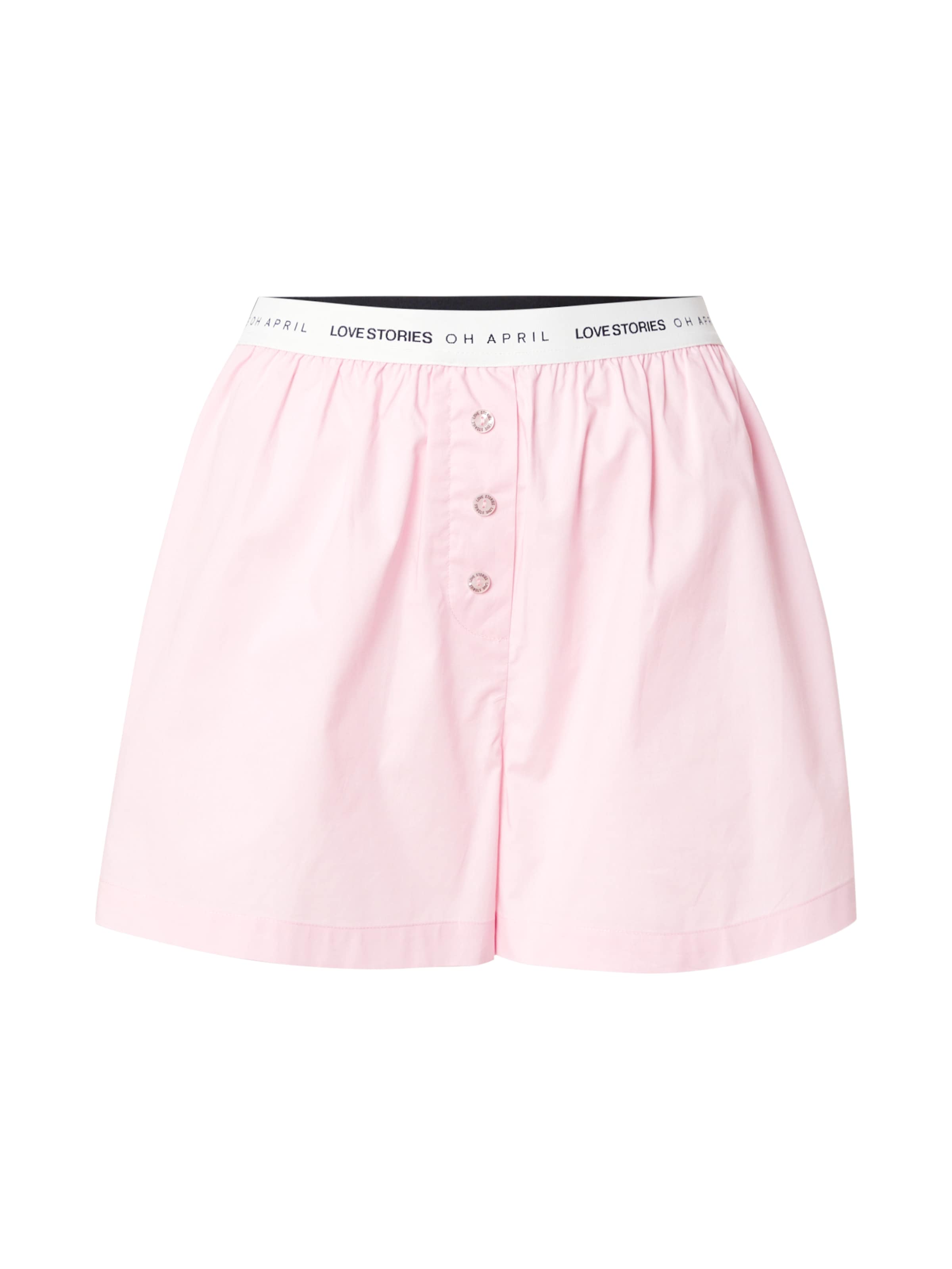 OH APRIL - Loosefit Pantalón 'OH APRIL x LOVE Stories - James' en rosa: frente