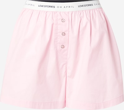 OH APRIL Hlače 'OH APRIL x LOVE Stories - James' u roza / crna / bijela, Pregled proizvoda