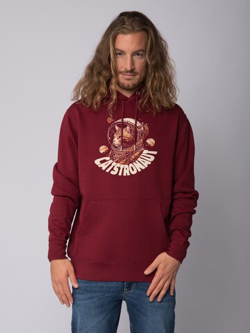 Felpa ' Catstronaut ' di Watapparel in rosso: frontale