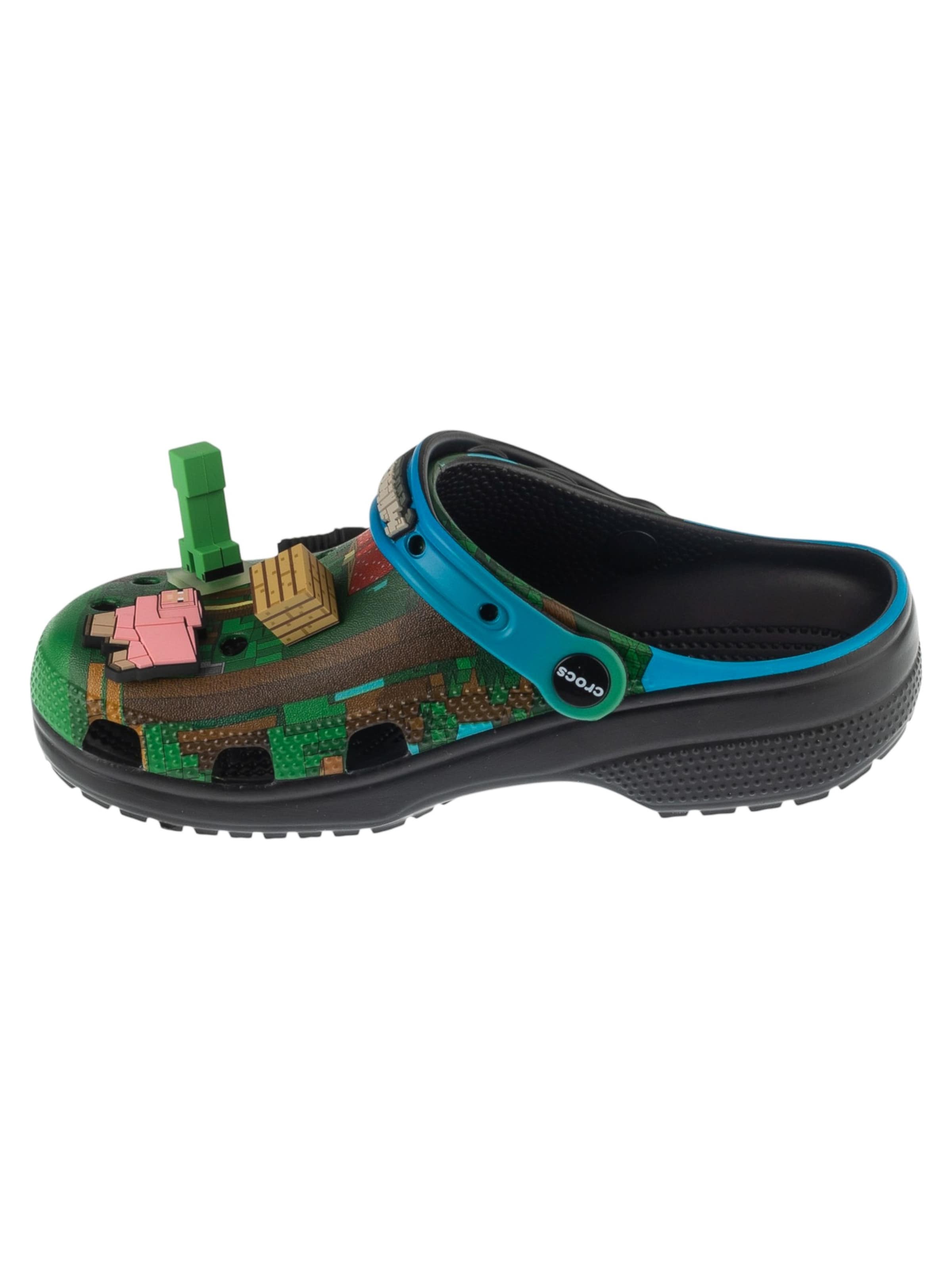 Crocs Clogs 'Crocs Classic Minecraft' in Green: front