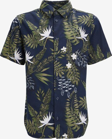 Jack & Jones Junior Klasický střih Košile 'Tropic Resort' – modrá: přední strana
