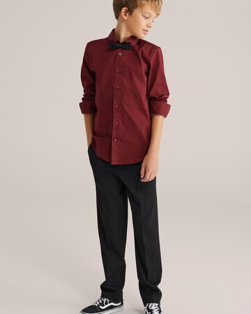 WE Fashion Regular fit Button Up Shirt in Red