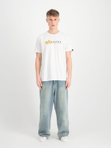 ALPHA INDUSTRIES Shirt 'Alpha Label PP'‌‌‌‌‌‌‌‌‌ in Weiß