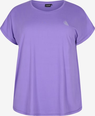 Active by Zizzi Performance Shirt 'Abasic' in Purple: front
