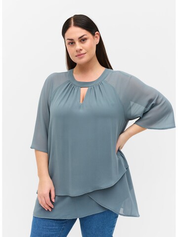 Zizzi Blouse in Blauw: voorkant