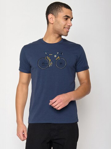 GREENBOMB Shirt 'Bike Knut' in Blauw: voorkant